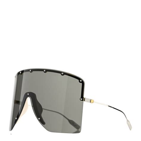 GUCCI Star Studded Shield Sunglasses GG1244S Black .